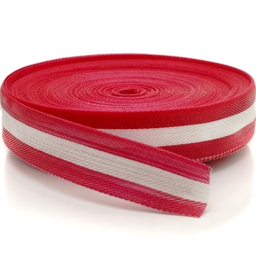 S2290 Cinta Demarcatoria Tejida Blanco Rojo 50 mm. x 100 mts.